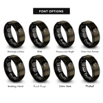 font options for inside engraving on gunmetal & black eagle flight rings