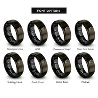 font options for inside engraving on gunmetal & black eagle flight rings