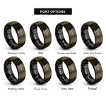 font options for inside engraving on gunmetal & black eagle flight rings