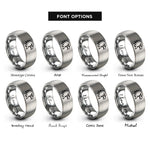 font options for inside engraving on silver eagle rings