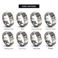 font options for inside engraving on grey eagle rings