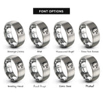 font options for inside engraving on silver eagle rings