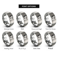 font options for inside engraving on silver eagle rings