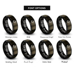 font options for inside engraving on gunmetal & black eagle rings