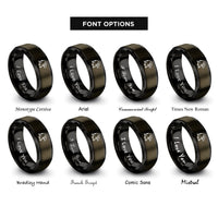 font options for inside engraving on gunmetal & black eagle rings