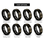 font options for inside engraving on gunmetal & black eagle rings