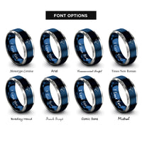 font options for inside engraving on blue & gray eagle ray rings