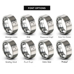 font options for inside engraving on grey eagle ray rings