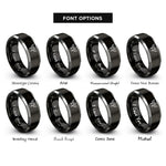 font options for inside engraving on black & silver eagle shield rings