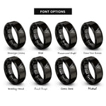 font options for inside engraving on black eagle shield rings