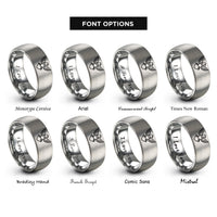 font options for inside engraving on gray eagle shield rings