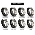 font options for inside engraving on black & grey ear rings
