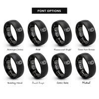 font options for inside engraving on black ear rings