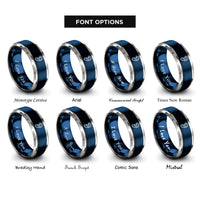 font options for inside engraving on blue & grey ear rings