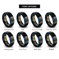 font options for inside engraving on gunmetal & blue ear rings
