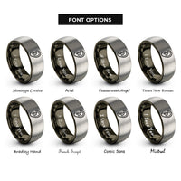 font options for inside engraving on gunmetal & grey ear rings