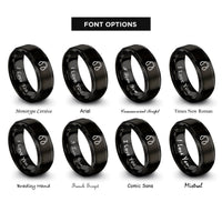 font options for inside engraving on black ear protection rings