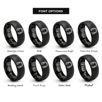 font options for inside engraving on black ear protection rings