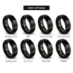 font options for inside engraving on black ear protection rings