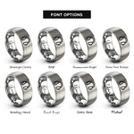 font options for inside engraving on grey ear protection rings