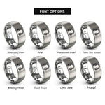 font options for inside engraving on grey ear protection rings
