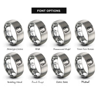 font options for inside engraving on grey ear protection rings