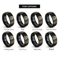 font options for inside engraving on gunmetal & black ear protection rings