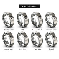 font options for inside engraving on silver ear protection icon rings