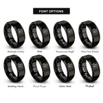 font options for inside engraving on black earbuds note rings