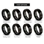 font options for inside engraving on black earbuds note rings