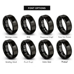 font options for inside engraving on black earbuds note rings