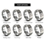 font options for inside engraving on grey earbuds note rings