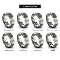 font options for inside engraving on silver earbuds note rings