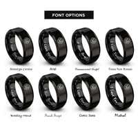 font options for inside engraving on black ears circle rings