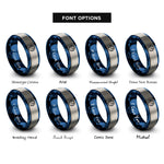 font options for inside engraving on blue & gray earth rings