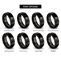 font options for inside engraving on black earth elemental triangle rings