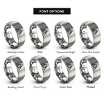 font options for inside engraving on silver earth elemental triangle rings