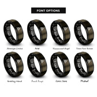 font options for inside engraving on gunmetal & black earth elemental triangle rings