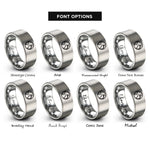 font options for inside engraving on grey earth globe rings