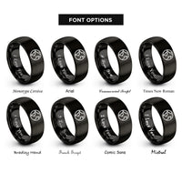 font options for inside engraving on black earth glyph rings