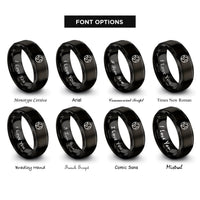 font options for inside engraving on black earth glyph rings