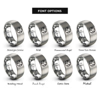 font options for inside engraving on gray earth glyph rings