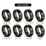 font options for inside engraving on gunmetal & blue earth tilt icon rings