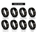 font options for inside engraving on black easter egg rings