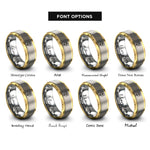 font options for inside engraving on gold & silver easter lily rings