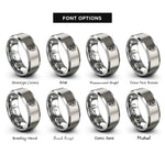 font options for inside engraving on gray easter lily rings