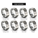 font options for inside engraving on gray easter lily rings