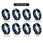 font options for inside engraving on blue & silver eastern hemisphere rings