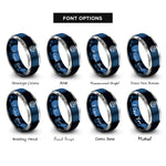 font options for inside engraving on blue & gray eastern hemisphere rings