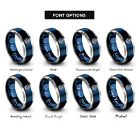 font options for inside engraving on blue & gray eastern hemisphere rings